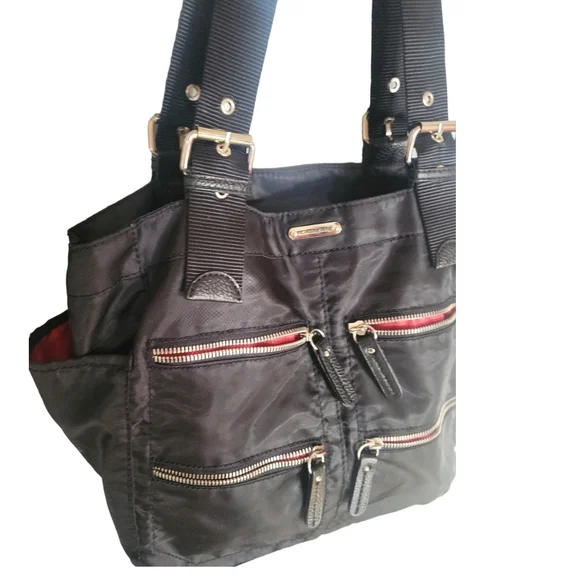 Franco Sarto Black Canvas Shoulder Bag - Picture 2 of 10